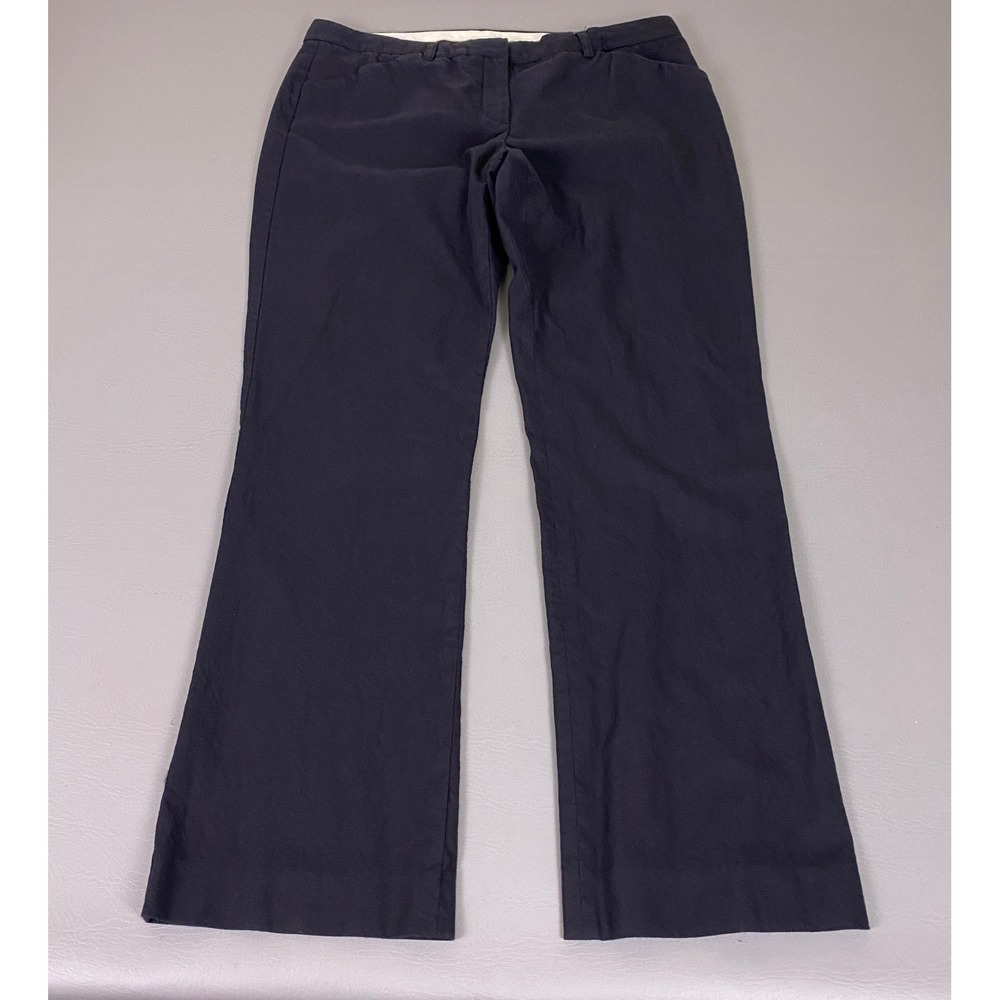 Theory Wool Dress Pants Women's Size 12 Black Blend Straight Leg Made in USA